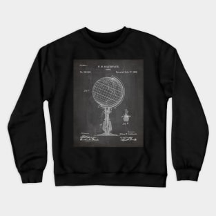 Atlas Globe Map Patent - World Traveler Teacher Classroom Art - Black Chalkboard Crewneck Sweatshirt